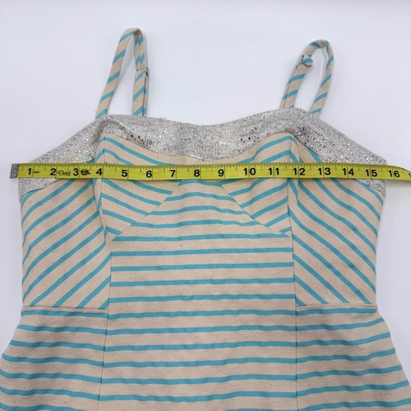 Lilly Pulitzer Women Remi Dress Blue Horizon Bayview Stripe 4 Metallic Strapless - Picture 7 of 16